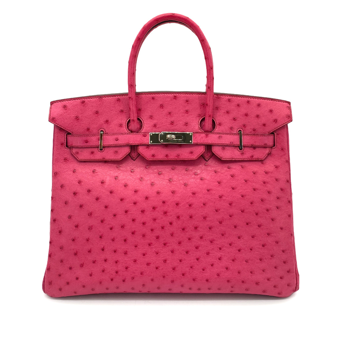 HERMES BIRKIN 35 FUCHSIA OSTRICH HAND BAG □I SHW 90258104