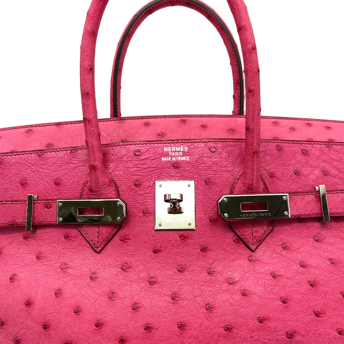 HERMES BIRKIN 35 FUCHSIA OSTRICH HAND BAG □I SHW 90258104