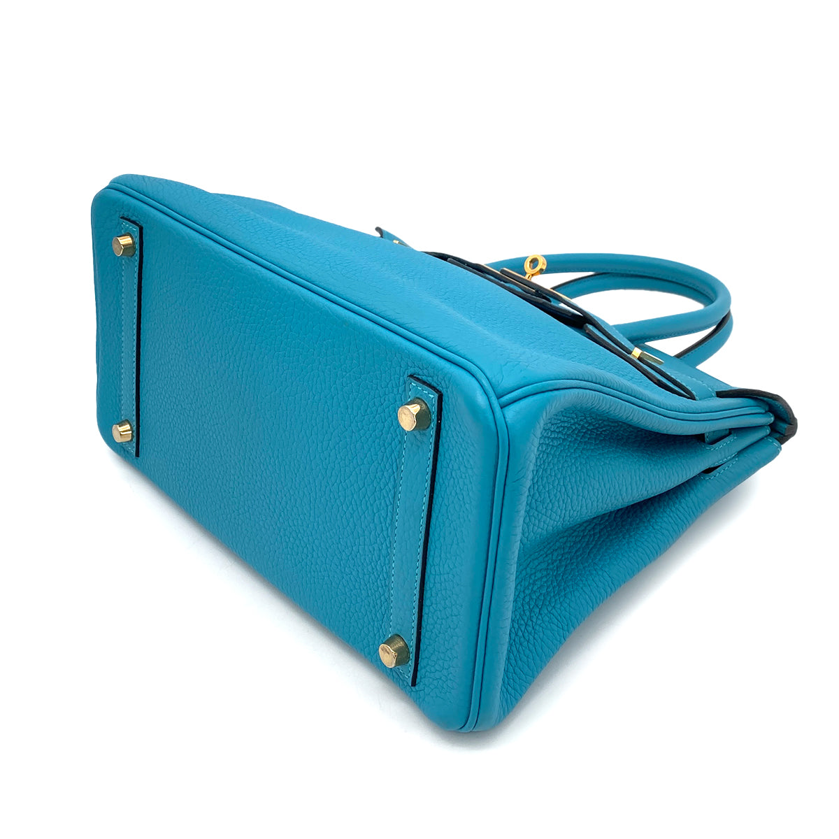 HERMES BIRKIN 30 TURQUOISE TAURILLON CLEMENCE HAND BAG □R GHW 90258105