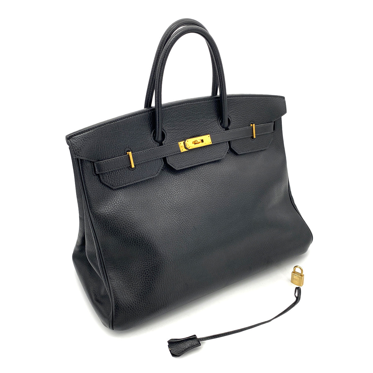 HERMES BIRKIN 40 BLACK ARDENNES HAND BAG 〇Z GHW 90258106