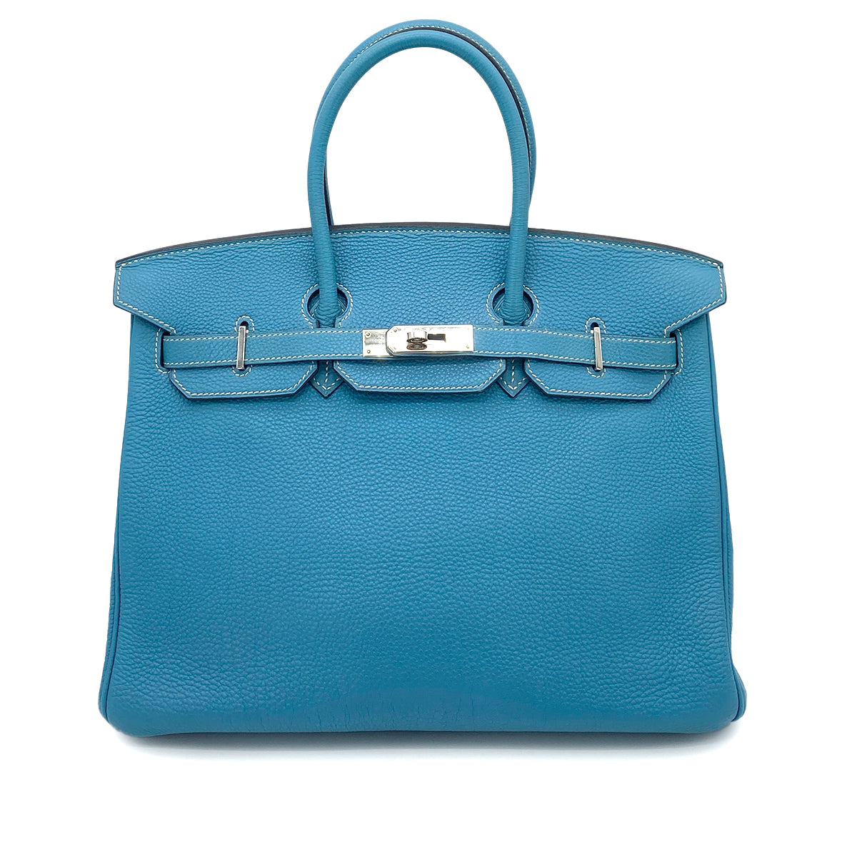 HERMES BIRKIN 35 BLUE JEAN TOGO HAND BAG □J SHW 90258108