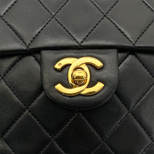 CHANEL VINTAGE MINI SQUARE 17 CHAIN SHOULDER BAG BLACK LAMB SKIN 90258114 - PURPOSE