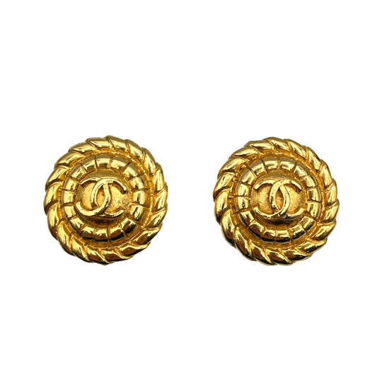 CHANEL VINTAGE EARRINGS COCOMARK ROUND ACCESSORY 90258133