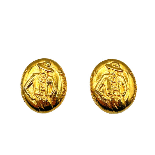 CHANEL VINTAGE EARRINGS MADEMOISELLE GOLD ACCESSORY 90258154