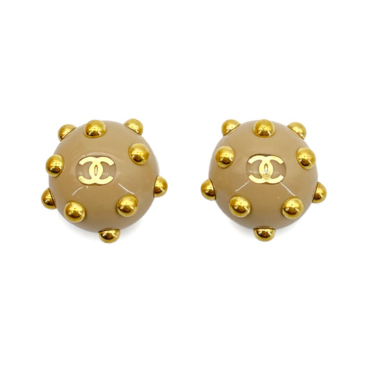 CHANEL VINTAGE EARRINGS COCOMARK ROUND ACCESSORY 00A 90258155