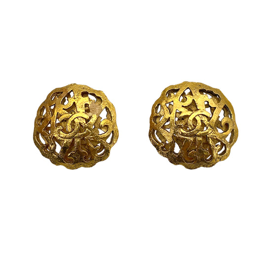 CHANEL VINTAGE EARRINGS ROUND COCOMARK ACCESSORY 25 90258165