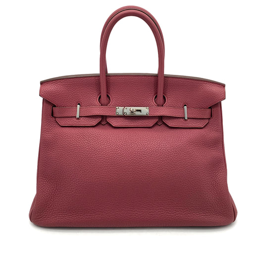 HERMES BIRKIN 35 ROSE WOOD TAURILLON CLEMENCE HAND BAG □O SHW 90258363