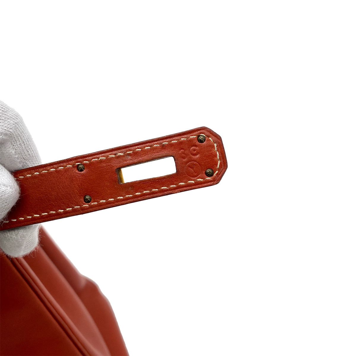 HERMES KELLY 32 RETOURNE BRICK BOXCALF HAND SHOULDER BAG 〇Y GHW 90258366