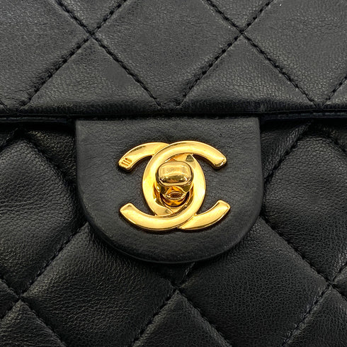 CHANEL VINTAGE MINI SQUARE 20 CHAIN SHOULDER BAG BLACK LAMB SKIN 90258470 - PURPOSE