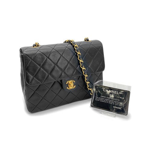 CHANEL VINTAGE MINI SQUARE 20 CHAIN SHOULDER BAG BLACK LAMB SKIN 90258470 - PURPOSE