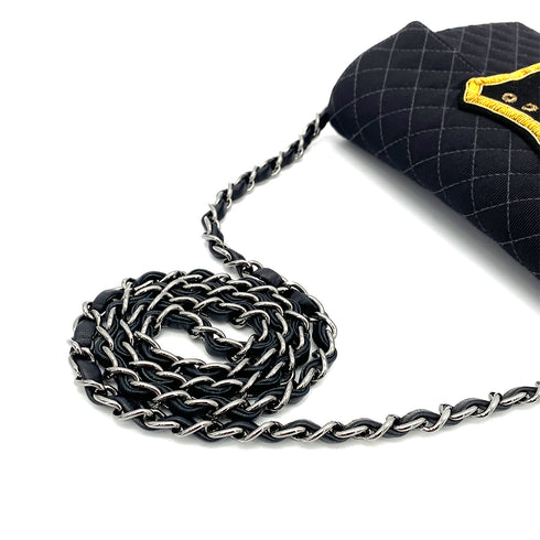CHANEL VINTAGE MINI CRUISE LINE 2018 CHAIN SHOULDER BAG BLACK CANVAS 90258475 - PURPOSE
