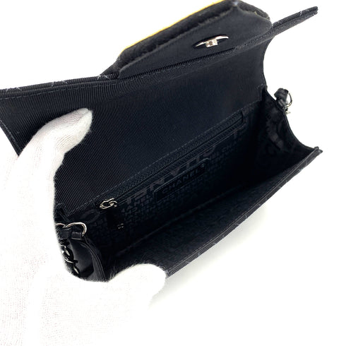 CHANEL VINTAGE MINI CRUISE LINE 2018 CHAIN SHOULDER BAG BLACK CANVAS 90258475 - PURPOSE