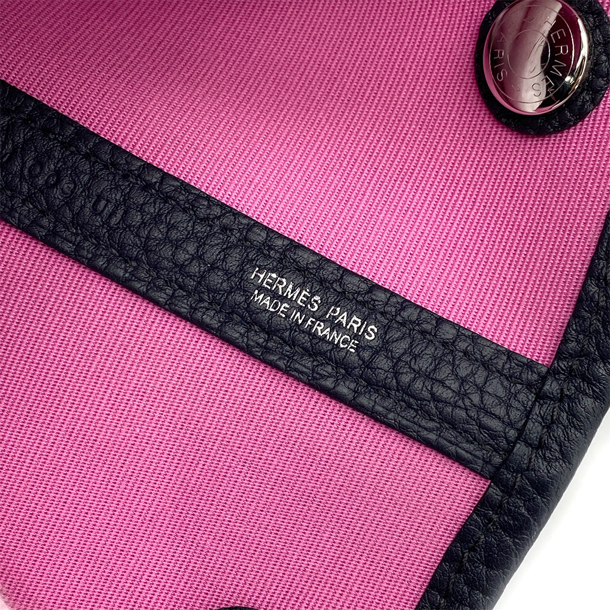 HERMES GARDEN PARTY PM RUBY ROSE BUBBLEGUM TOILE OFFICIER VEAU NEGONDA TOTE BAG B 90258477