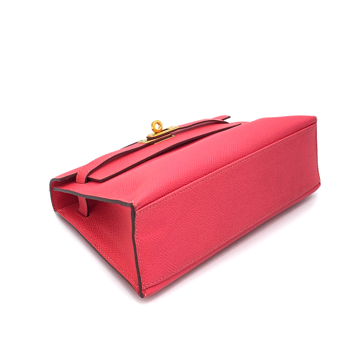 HERMES POCHETTE KELLY SELLIER ROSE AZALEE EPSOM HAND BAG B GHW 90258482