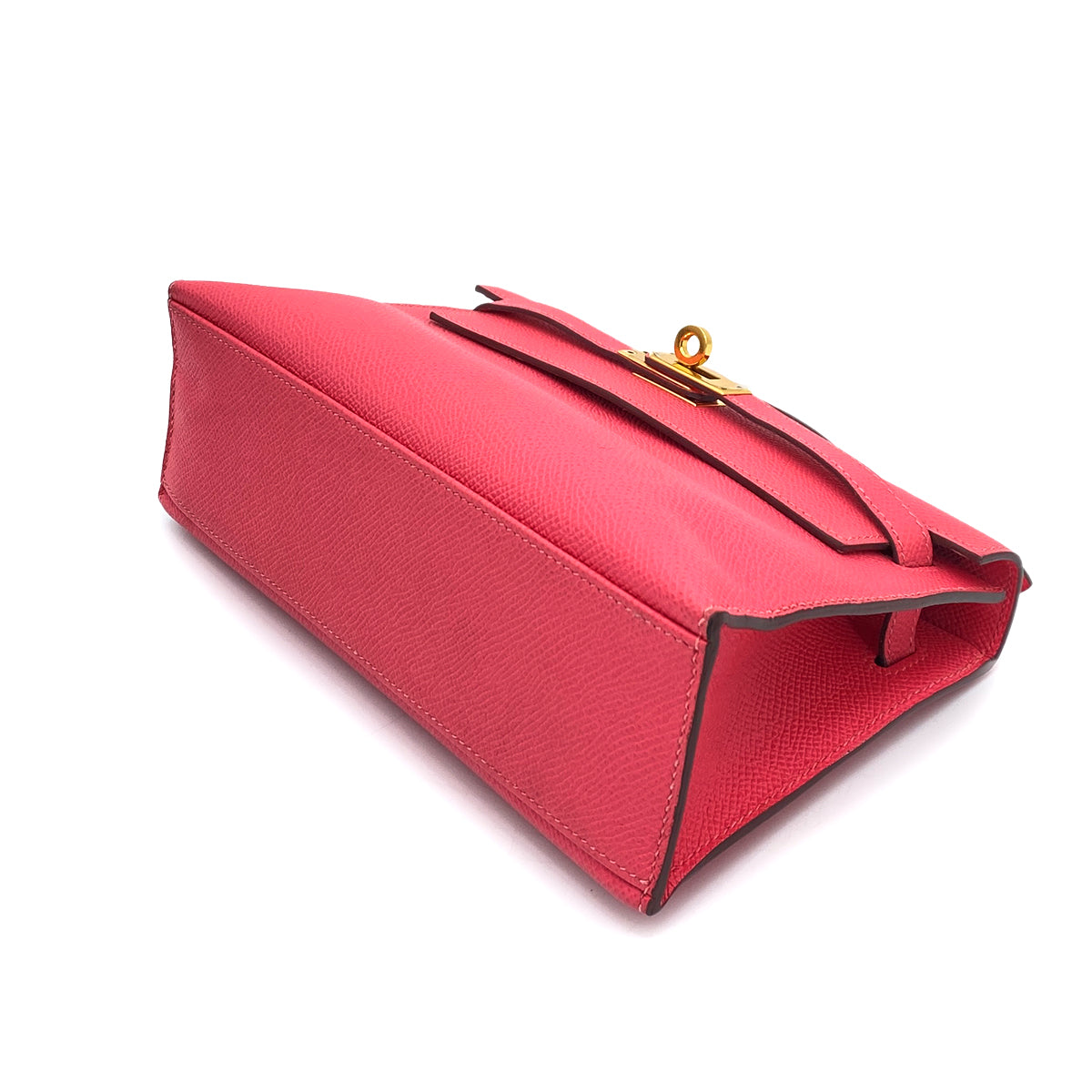 HERMES POCHETTE KELLY SELLIER ROSE AZALEE EPSOM HAND BAG B GHW 90258482