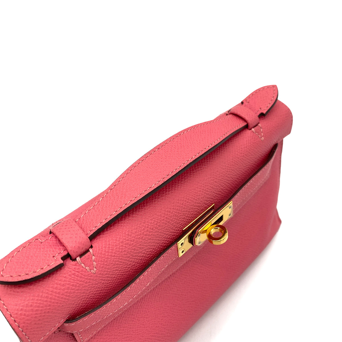 HERMES POCHETTE KELLY SELLIER ROSE AZALEE EPSOM HAND BAG B GHW 90258482