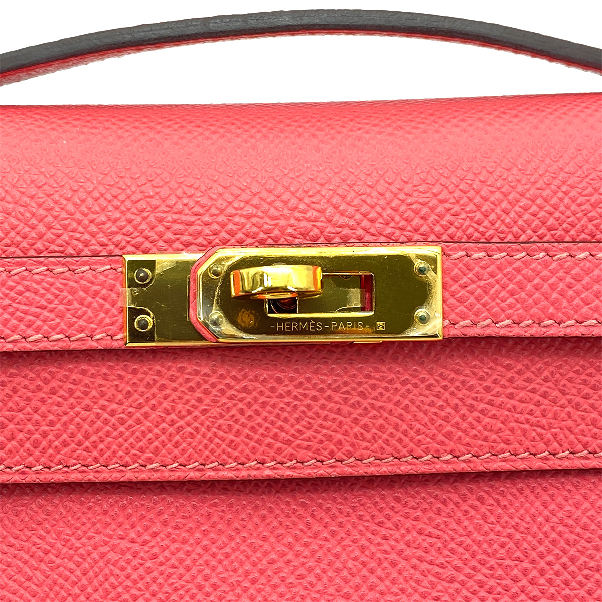 HERMES POCHETTE KELLY SELLIER ROSE AZALEE EPSOM HAND BAG B GHW 90258482