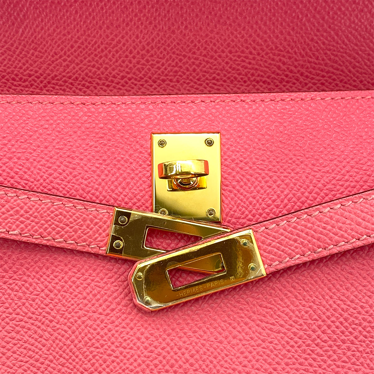 HERMES POCHETTE KELLY SELLIER ROSE AZALEE EPSOM HAND BAG B GHW 90258482