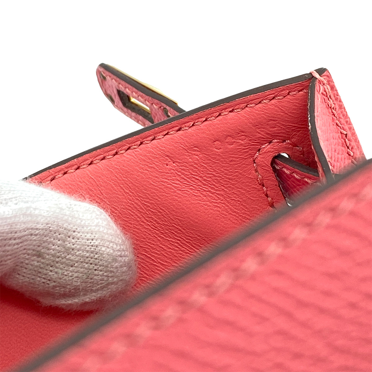 HERMES POCHETTE KELLY SELLIER ROSE AZALEE EPSOM HAND BAG B GHW 90258482