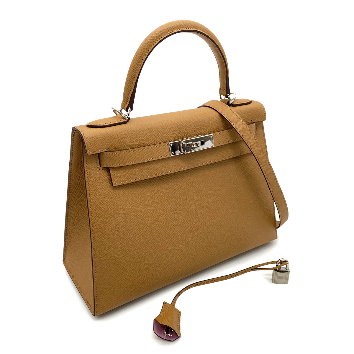 HERMES KELLY 28 VERSO SELLIER CHAI MAUVE SYLVESTRE EPSOM HAND SHOULDER BAG SHW U 90258489