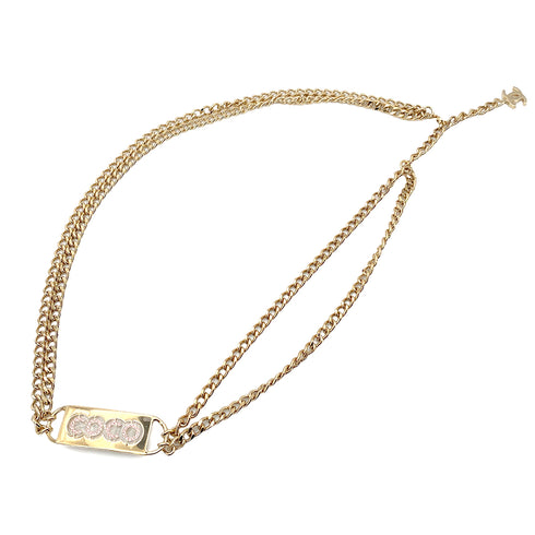 CHANEL VINTAGE CHAIN BELT COCO RHINESTONE PINK ACCESSORY 02P 90258497 - PURPOSE