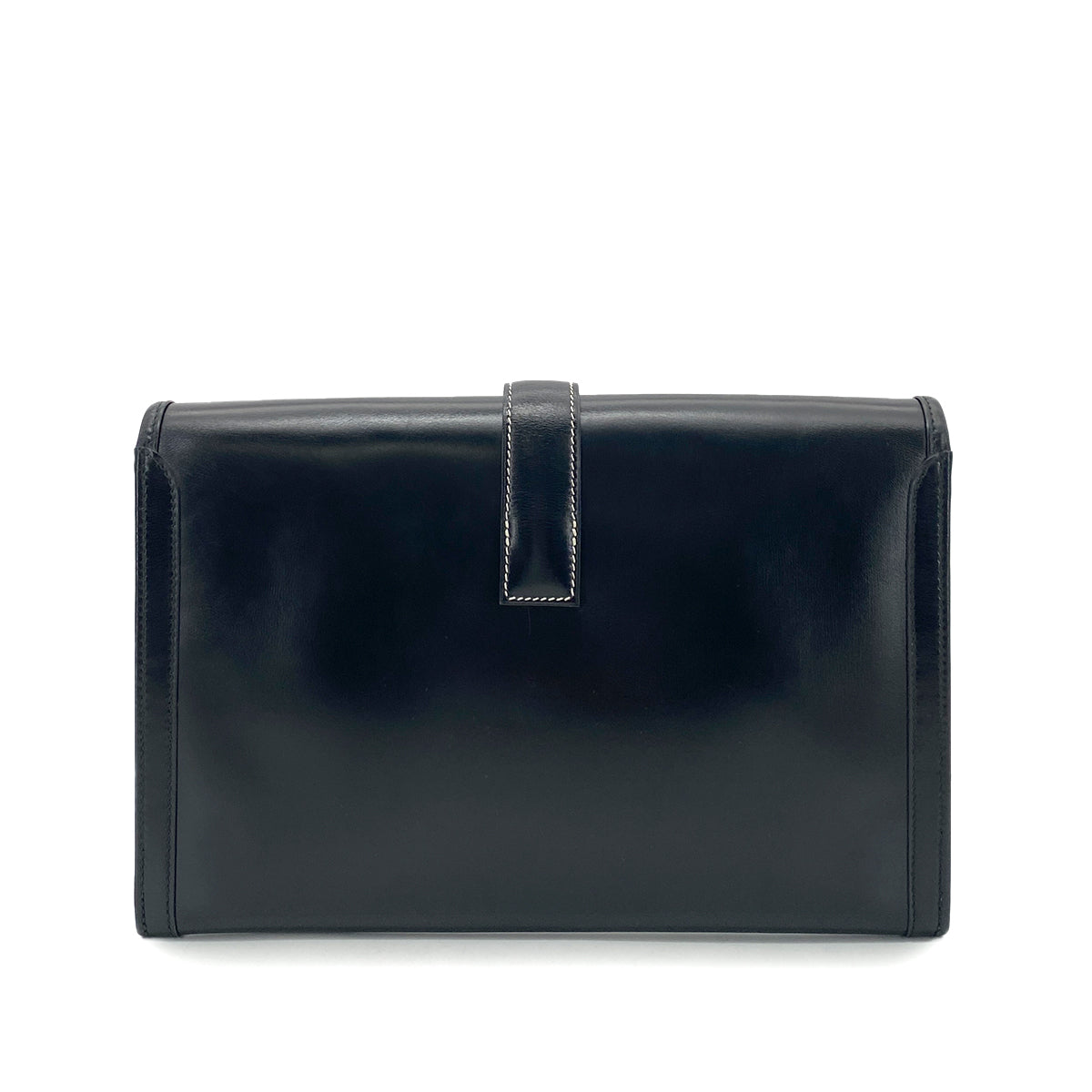HERMES JIGE CLUTCH BAG BLACK BOXCALF 〇R 90258516