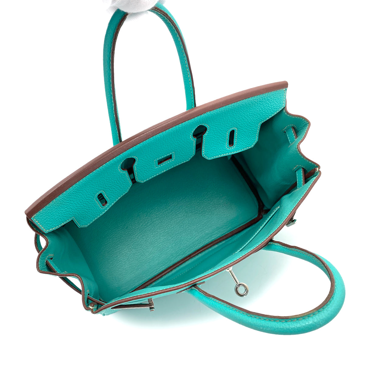 HERMES BIRKIN 25 LAGON TOGO HAND BAG □L SHW 90258794