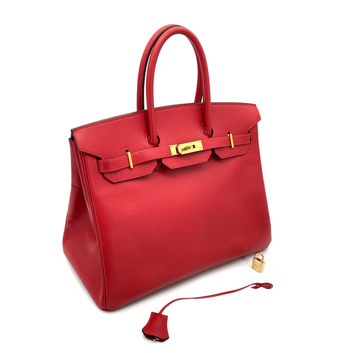 HERMES BIRKIN 35 ROUGE VIF EPSOM HAND BAG □H GHW 90258796