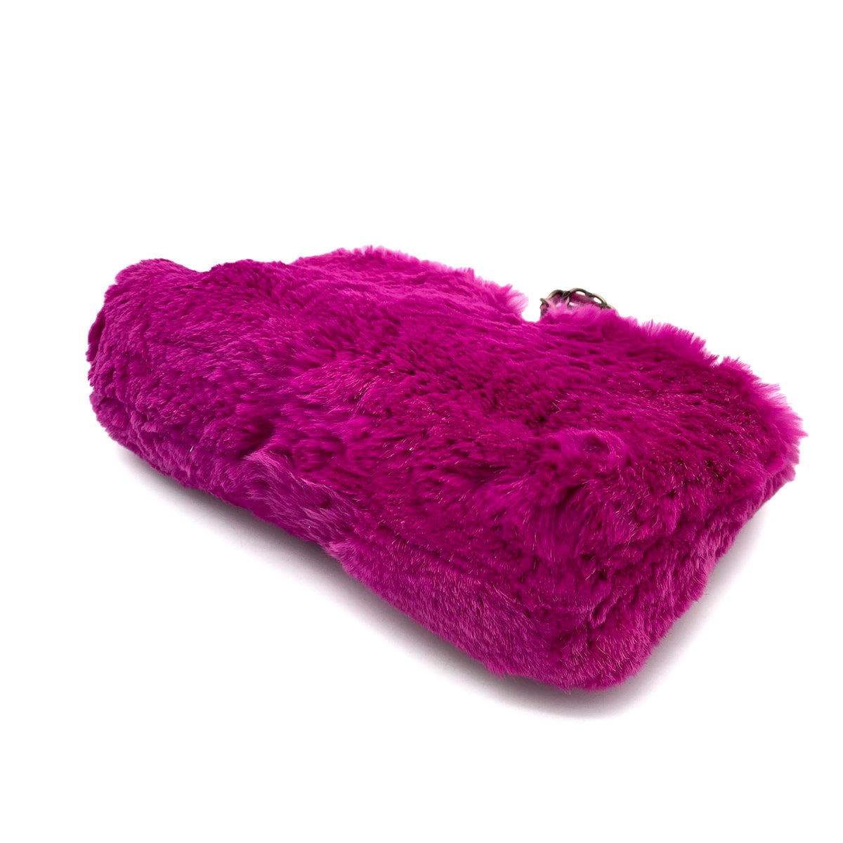 CHANEL VINTAGE CHAIN HAND BAG PINK RABBIT FUR 90258810