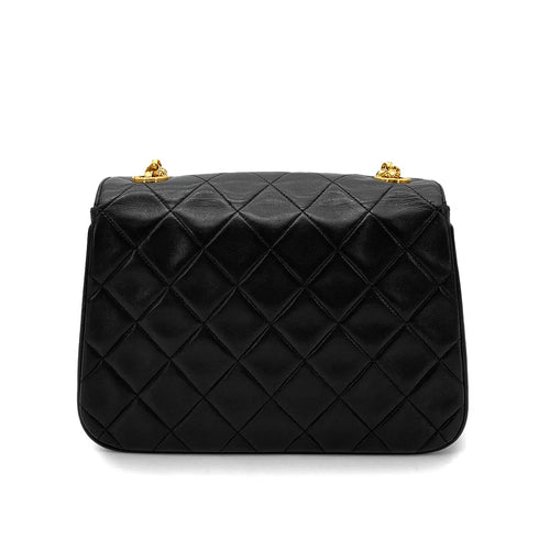 CHANEL VINTAGE BIJOU CHAIN SHOULDER BAG BLACK LAMB SKIN 90258811 - PURPOSE