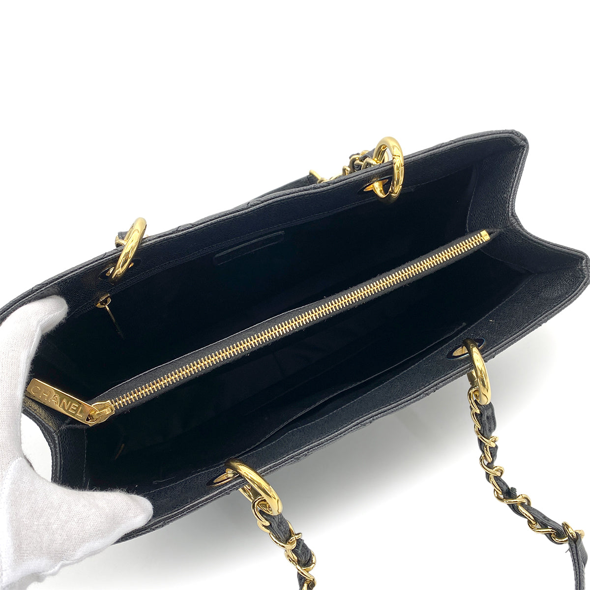 CHANEL GST TOTE BAG BLACK CAVIAR SKIN 90258813