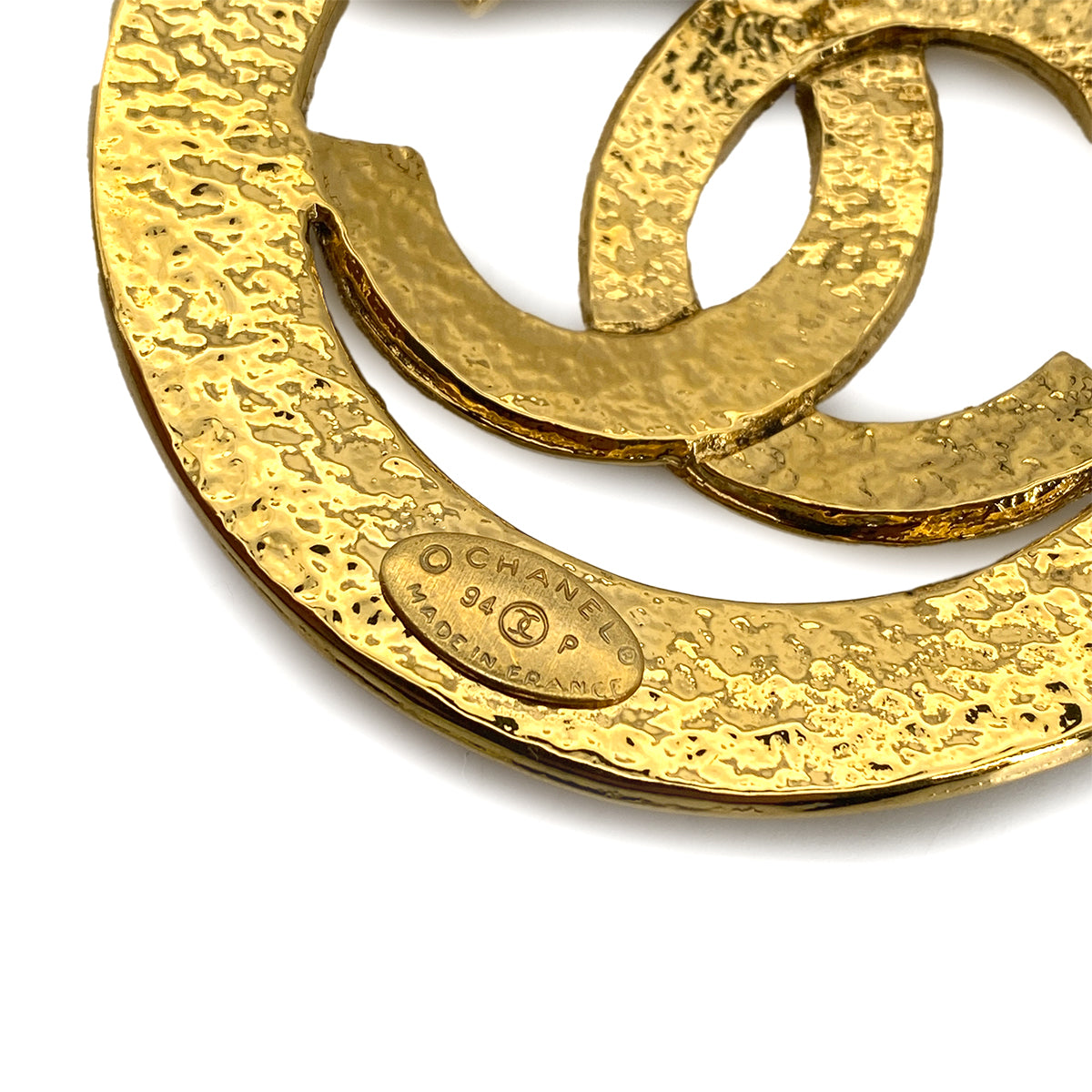 CHANEL VINTAGE COCOMARK BROOCH GOLD ROUND ACCESSORY 94P 90258850