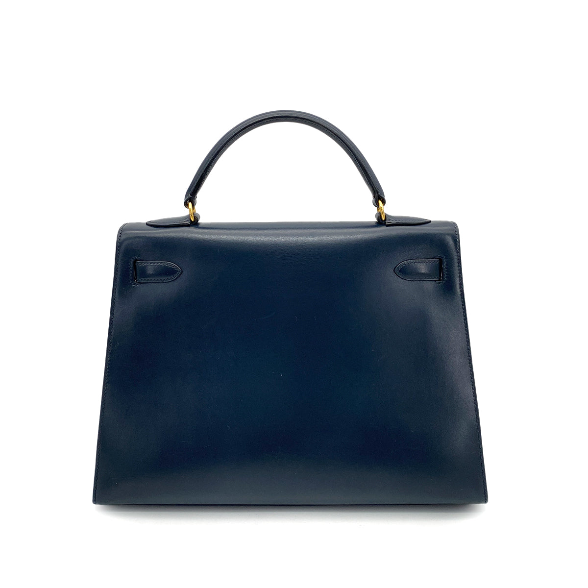 HERMES KELLY 32 SELLIER BLUE INDIGO BOXCALF HAND SHOULDER BAG 〇X GHW 90258889
