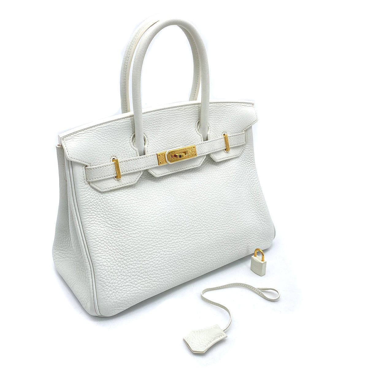 HERMES BIRKIN 30  TOGO WHITE HAND BAG 〇O GHW 90258900