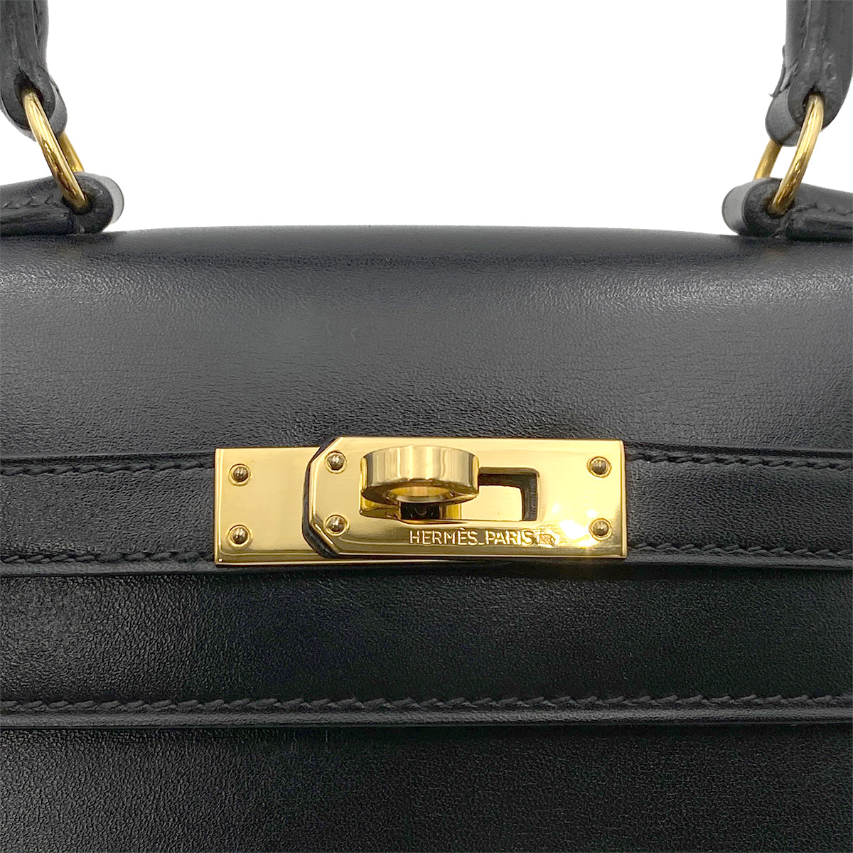 HERMES MINI KELLY 20 BLACK BOXCALF HAND SHOULDER BAG 〇W GHW 90258905