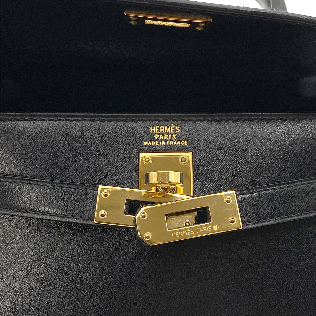 HERMES MINI KELLY 20 BLACK BOXCALF HAND SHOULDER BAG 〇W GHW 90258905