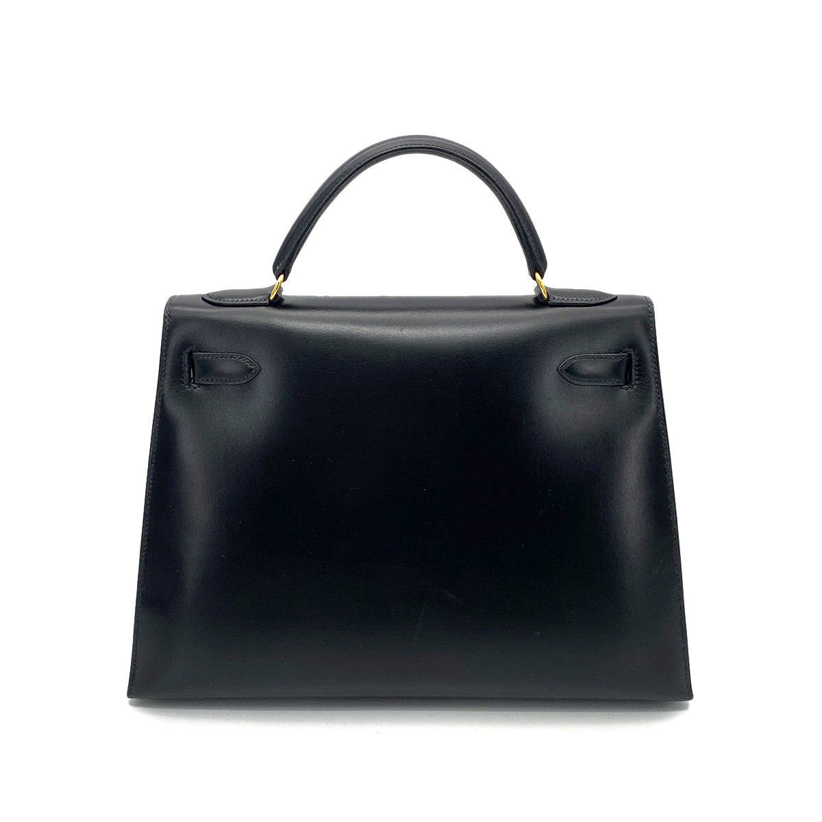 HERMES KELLY 32 SELLIER BLACK BOX CALF HAND SHOULDER BAG 〇X GHW 90258908