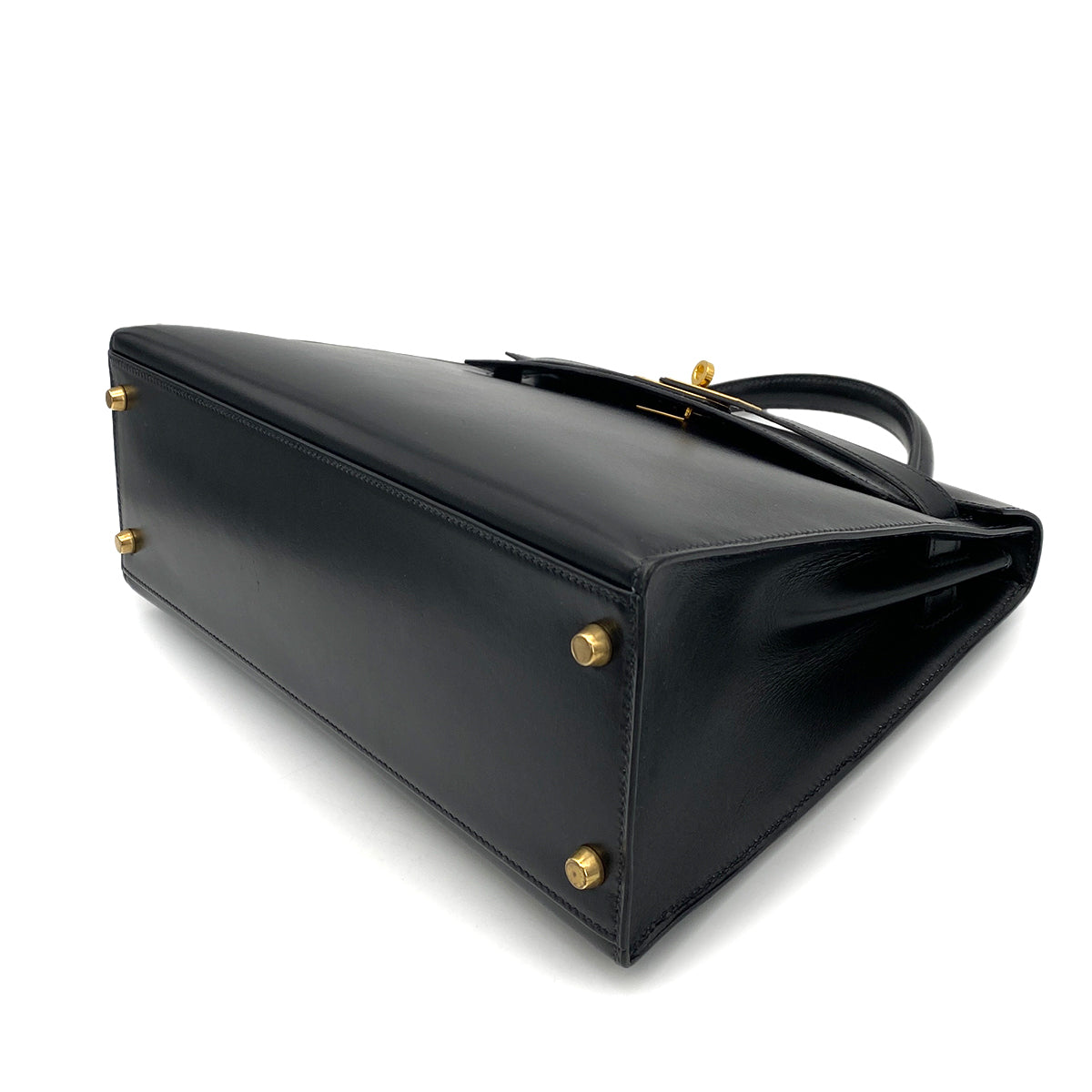 HERMES KELLY 32 SELLIER BLACK BOX CALF HAND SHOULDER BAG 〇X GHW 90258908