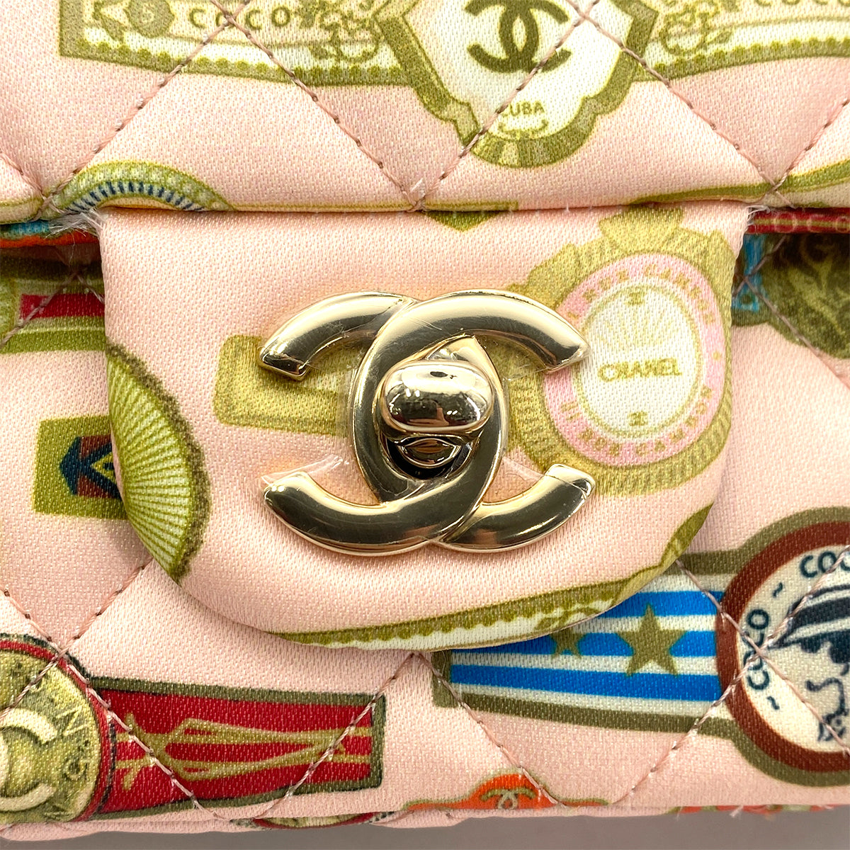 CHANEL PARIS CUBA CLASSIC FLAP SMALL CHAIN SHOULDER BAG MULTI SATIN 90258910