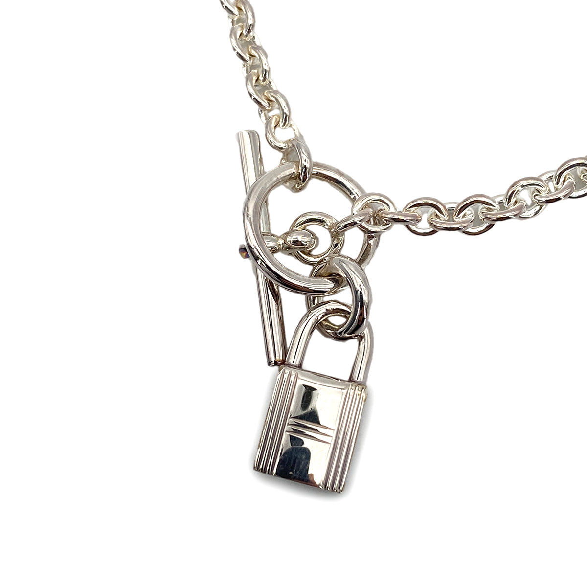 HERMES AMULET KELLY CADENA BRACELET 925 SILVER 90258923