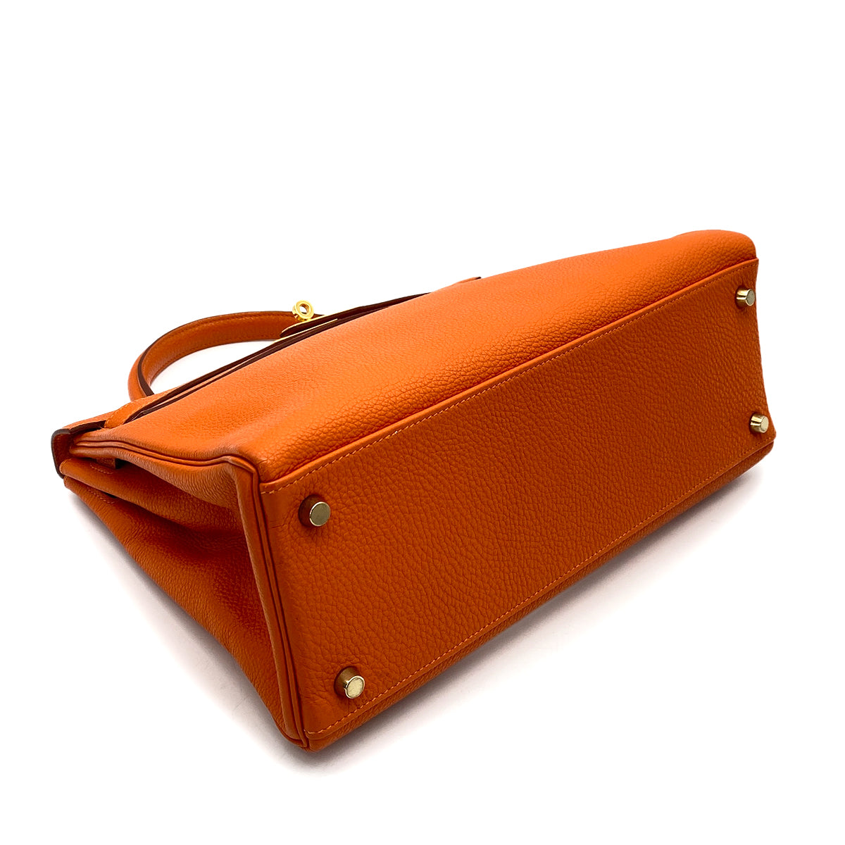 HERMES KELLY 32 RETOURNE ORANGE TOGO HAND SHOULDER BAG □E GHW 90259117