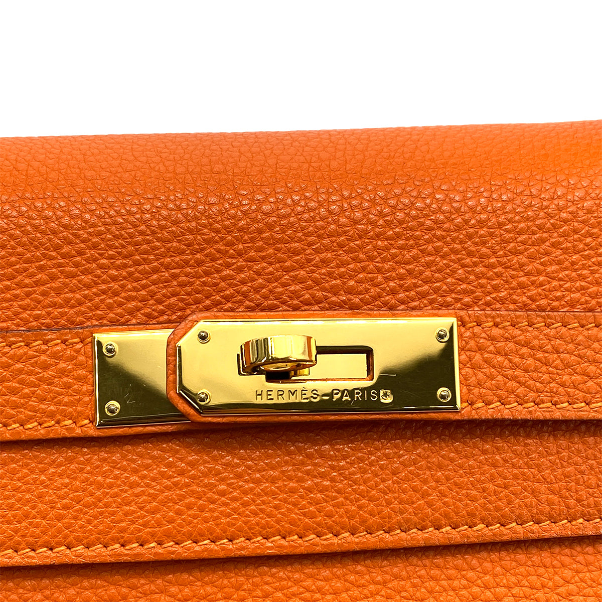 HERMES KELLY 32 RETOURNE ORANGE TOGO HAND SHOULDER BAG □E GHW 90259117