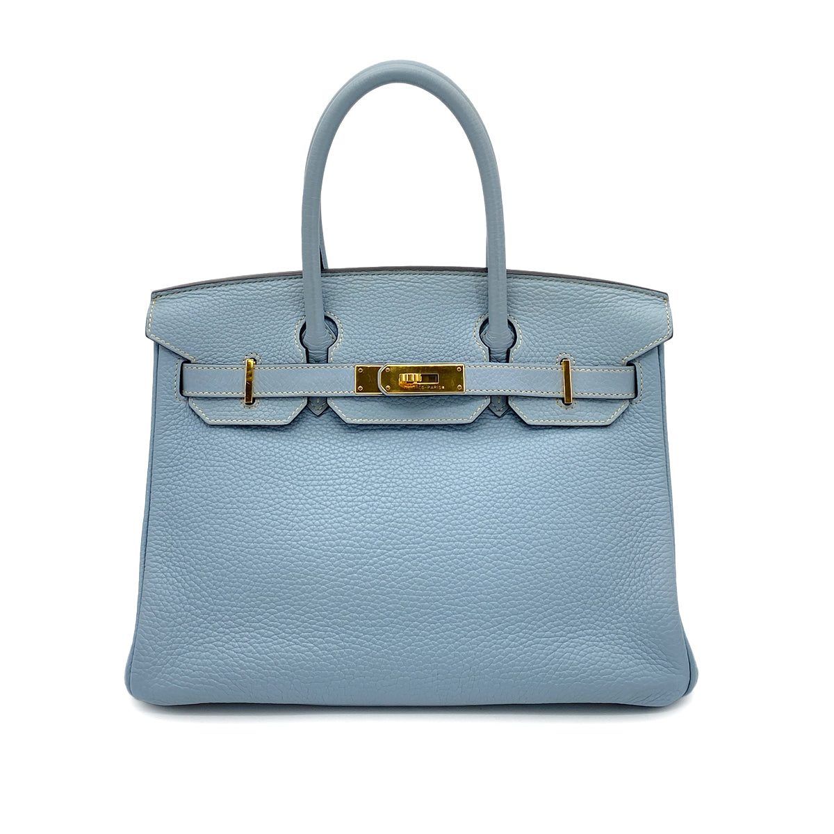 HERMES BIRKIN 30 BLUE LIN TAURILLON CLEMENCE HAND BAG □P GHW 90259118