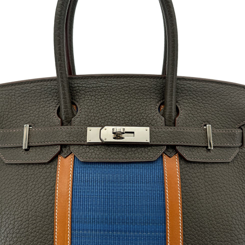 HERMES BIRKIN CLUB 30 VERT BRONZE BLEU THALASSA FAUVE FJORD VEAU BARENIA OTTOMAN HAND BAG □Q SHW 90259133 - PURPOSE