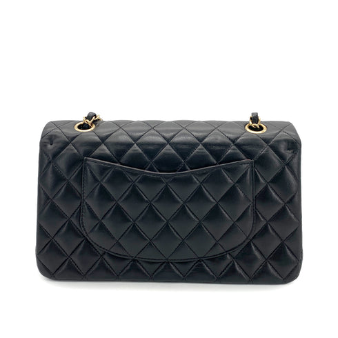 CHANEL VINTAGE CLASSIC FLAP MEDIUM CHAIN SHOULDER BAG BLACK LAMB SKIN 90259135 - PURPOSE