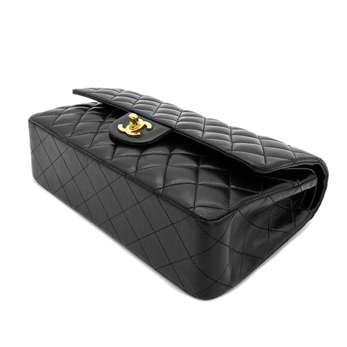 CHANEL VINTAGE CLASSIC FLAP MEDIUM CHAIN SHOULDER BAG BLACK LAMB SKIN 90259135 - PURPOSE