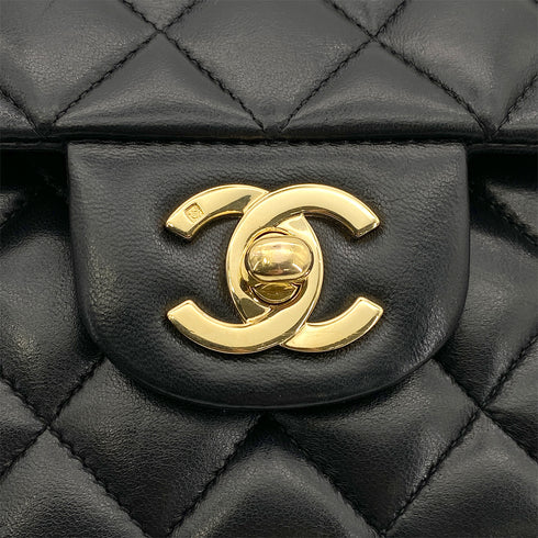 CHANEL VINTAGE CLASSIC FLAP MEDIUM CHAIN SHOULDER BAG BLACK LAMB SKIN 90259135 - PURPOSE