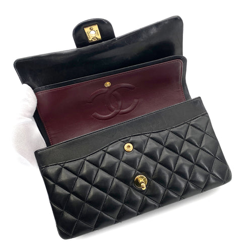 CHANEL VINTAGE CLASSIC FLAP MEDIUM CHAIN SHOULDER BAG BLACK LAMB SKIN 90259135 - PURPOSE