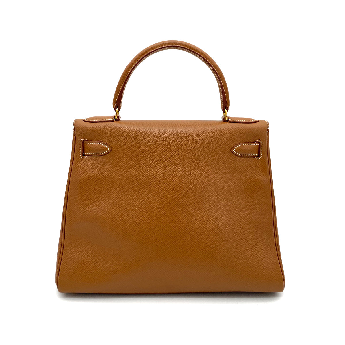 HERMES KELLY 28 RETOURNE GOLD COUCHVEL HAND SHOULDER BAG □A GHW 90259137