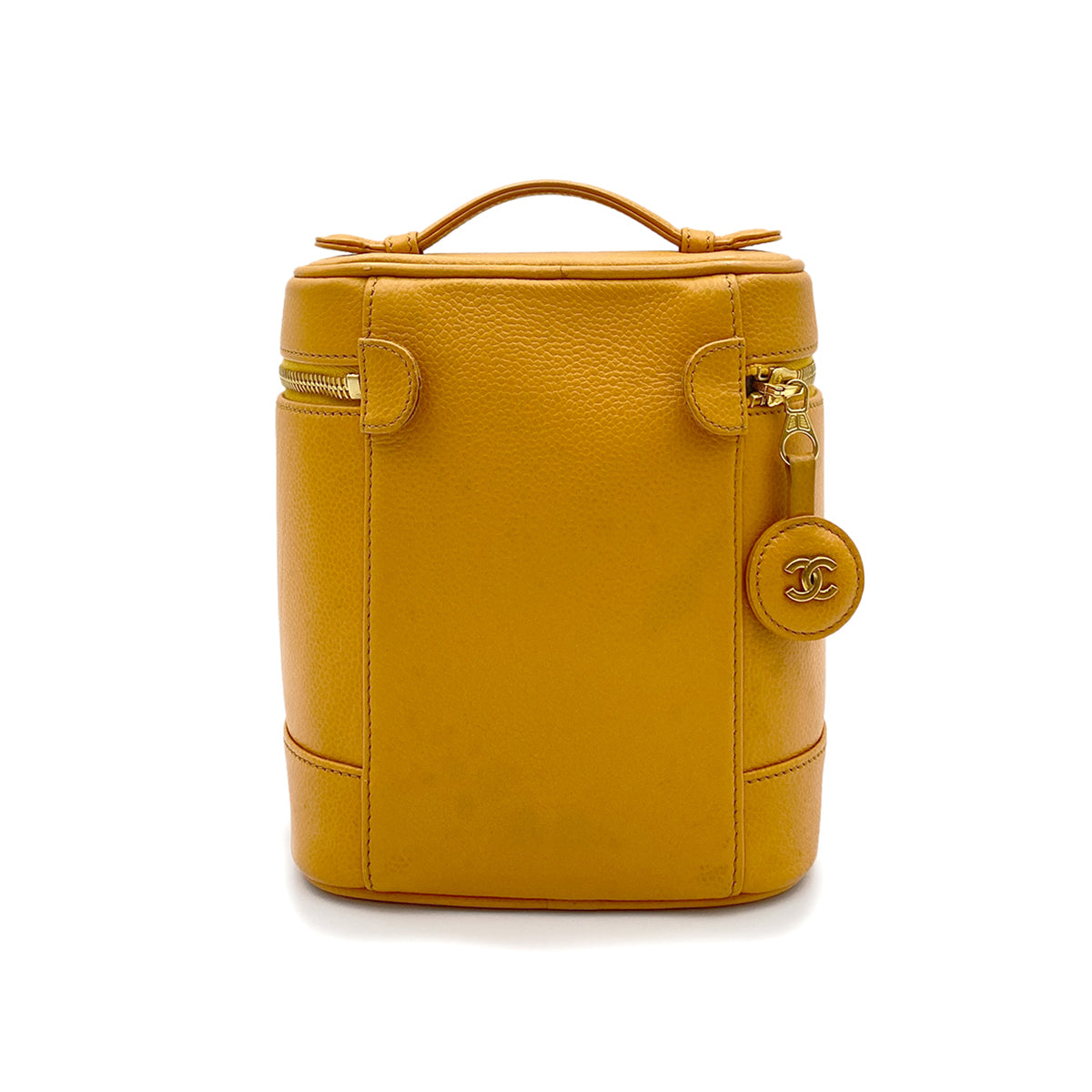 CHANEL VINTAGE VANITY HAND BAG ORANGE CAVIAR SKIN 90259140